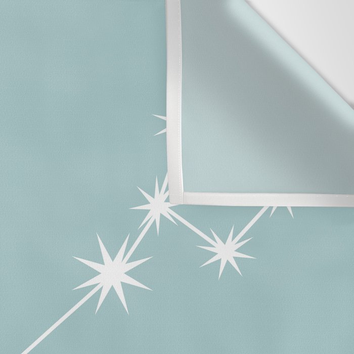 Pisces Zodiac Star Constellation Line Art Pastel Teal Wall Tapestry Gallery Image 3