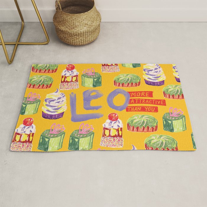 Leo Birthday Treats in Orange | Zodiac Series Rug Gallery Image 1