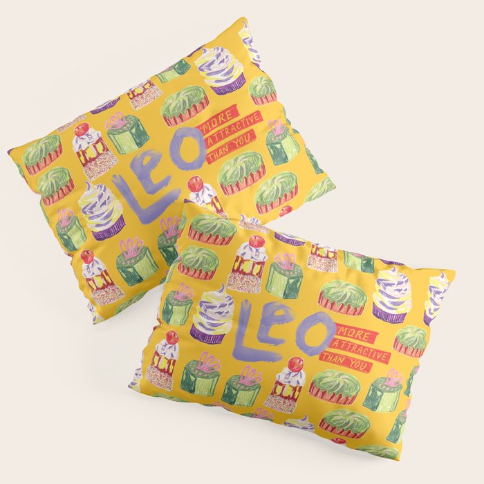 Leo Birthday Treats in Orange | Zodiac Series Pillow Sham Gallery Image 3