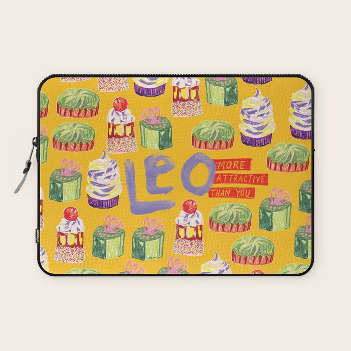 Leo Birthday Treats in Orange | Zodiac Series Laptop Sleeve Gallery Image 1