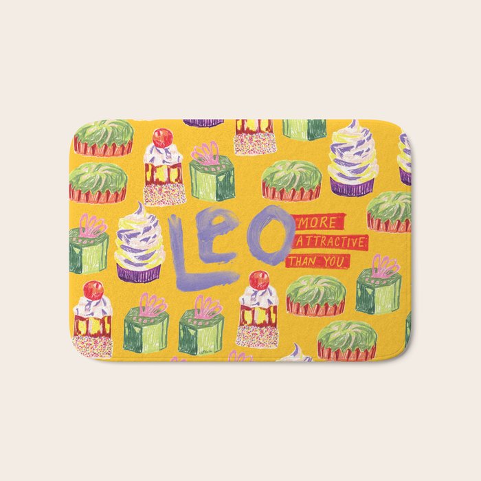 Leo Birthday Treats in Orange | Zodiac Series Bath Mat Gallery Image 1