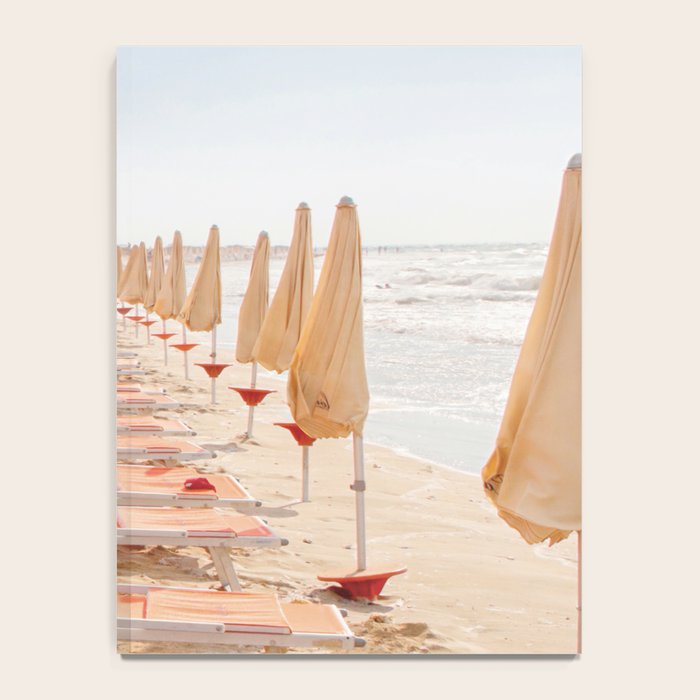 Puglia Loungers | Italy Travel Photography | Pastel Minimalist Beach Photo Notebook Gallery Image 4
