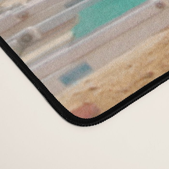 Puglia Loungers | Italy Travel Photography | Pastel Minimalist Beach Photo Desk Mat Gallery Image 4