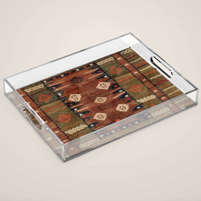 Belouch  Antique Khorassan Northeast Persian Rug Acrylic Tray Gallery Image 1