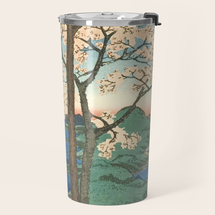 Utagawa Hiroshige - Inaba Province, Karo Koyama - Vintage Japanese Woodblock Print, 1853 Travel Mug Gallery Image 2