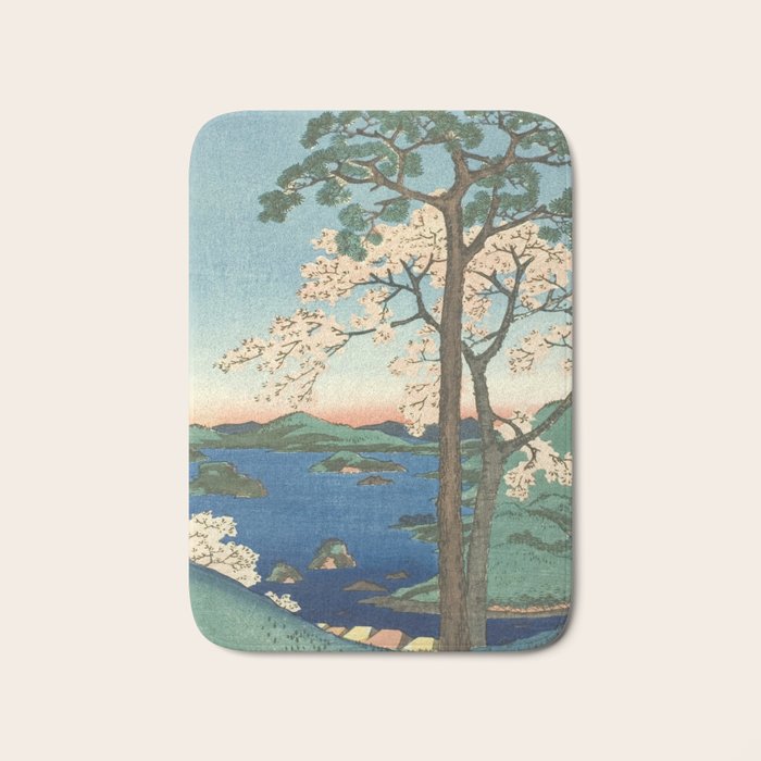 Utagawa Hiroshige - Inaba Province, Karo Koyama - Vintage Japanese Woodblock Print, 1853 Bath Mat Gallery Image 1