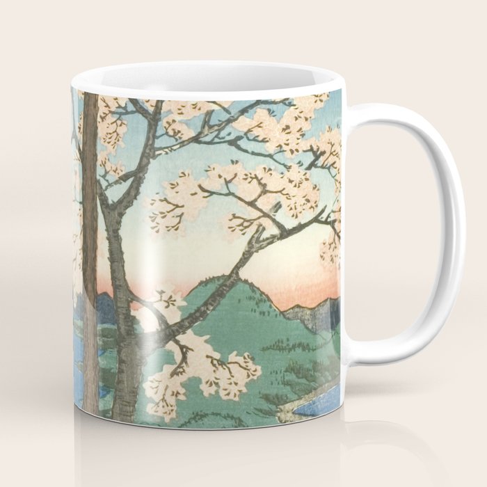 Utagawa Hiroshige - Inaba Province, Karo Koyama - Vintage Japanese Woodblock Print, 1853 Coffee Mug Gallery Image 1