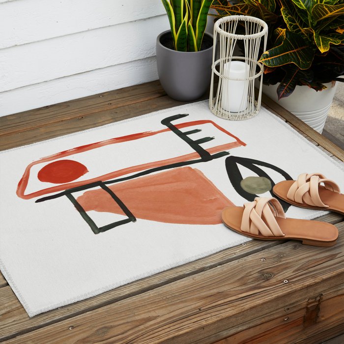 Abstract Face Outdoor Rug Gallery Image 2