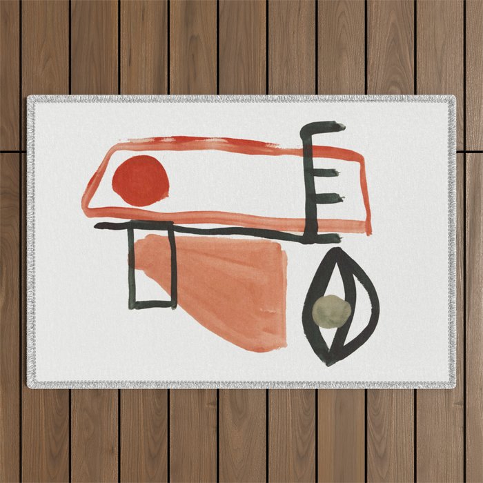 Abstract Face Outdoor Rug Gallery Image 1