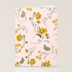 seamless pattern with small flowers on a pink background Stationery Card Gallery Image 2