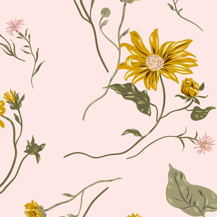 seamless pattern with small flowers on a pink background Coffee Mug Gallery Image 2