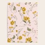 seamless pattern with small flowers on a pink background Poster Gallery Image 4