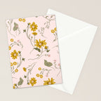 seamless pattern with small flowers on a pink background Stationery Card Gallery Image 2