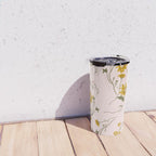 seamless pattern with small flowers on a pink background Travel Mug Gallery Image 4