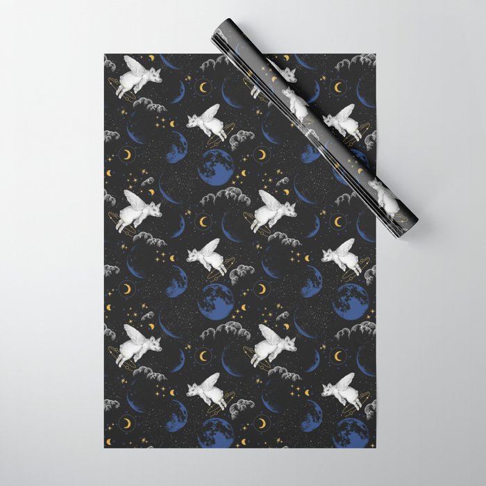 Celestial Pigs of the Night Sky A Wrapping Paper Gallery Image 1