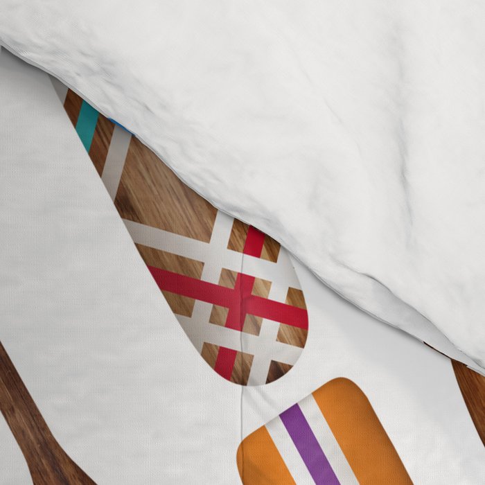Paddles Oars Lake Life Colorful Oar lake house art Comforter Gallery Image 4