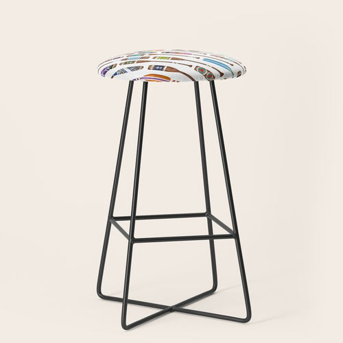 Paddles Oars Lake Life Colorful Oar Lake House Art Stool Gallery Image 1