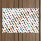 Paddles Oars Lake Life Colorful Oar lake house art Outdoor Rug Gallery Image 1