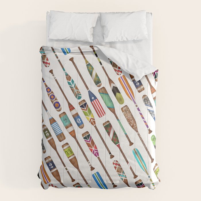 Paddles Oars Lake Life Colorful Oar lake house art Comforter Gallery Image 6