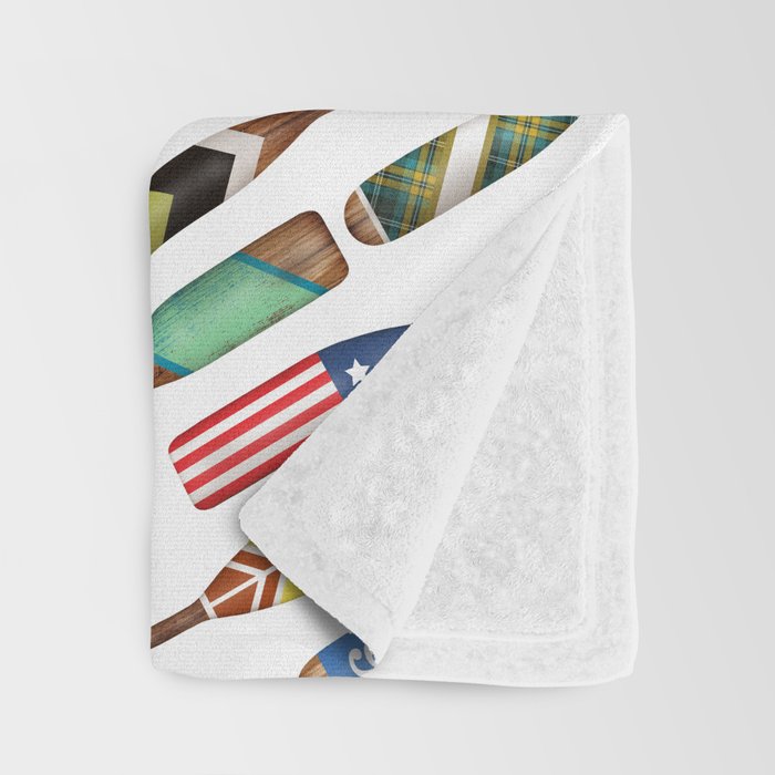 Paddles Oars Lake Life Colorful Oar lake house art Throw Blanket Gallery Image 3