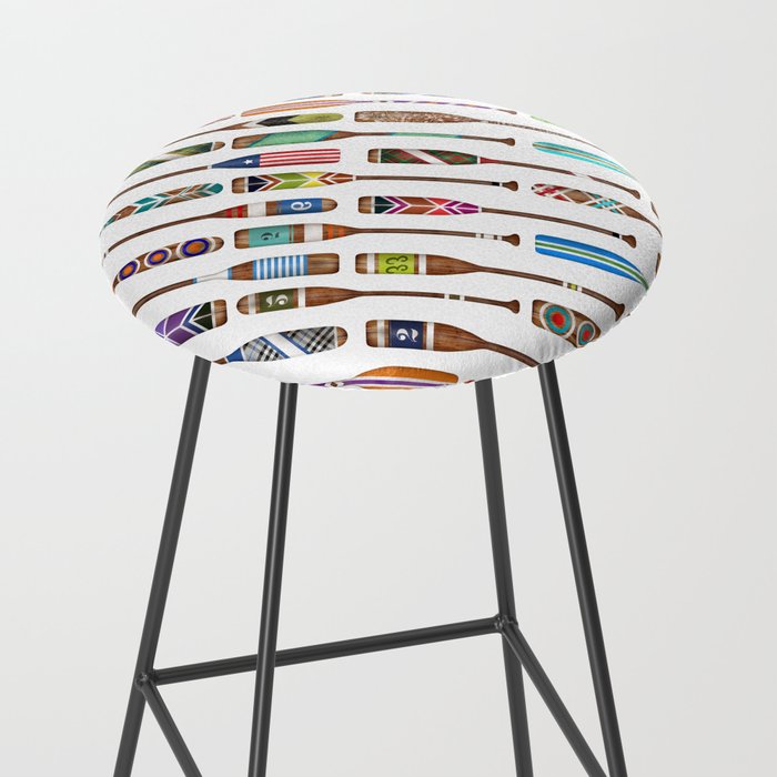 Paddles Oars Lake Life Colorful Oar lake house art Stool Gallery Image 2