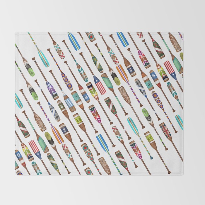 Paddles Oars Lake Life Colorful Oar lake house art Throw Blanket Gallery Image 2