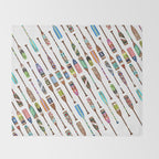 Paddles Oars Lake Life Colorful Oar lake house art Throw Blanket Gallery Image 2