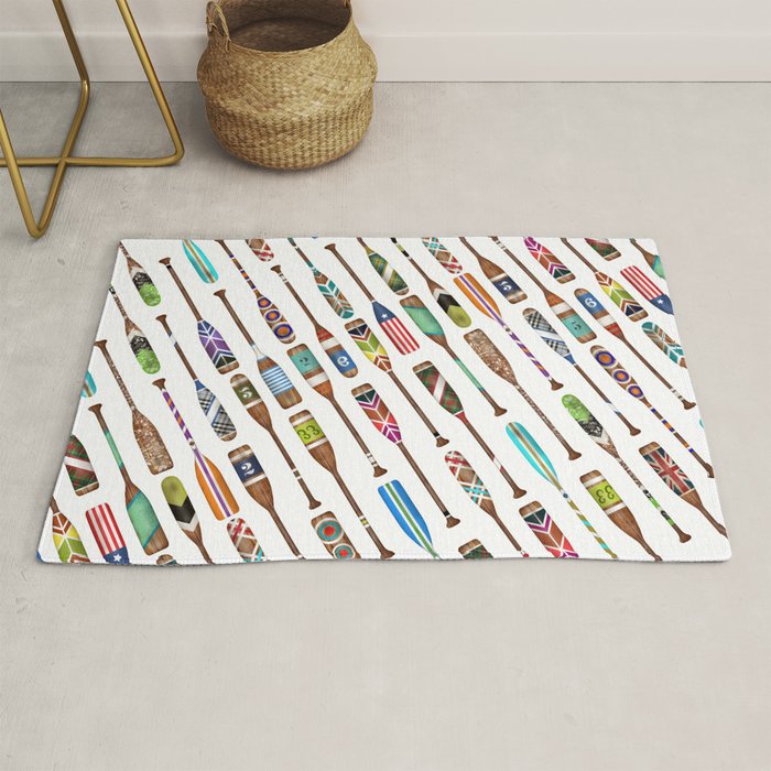 Paddles Oars Lake Life Colorful Oar lake house art Rug Gallery Image 1