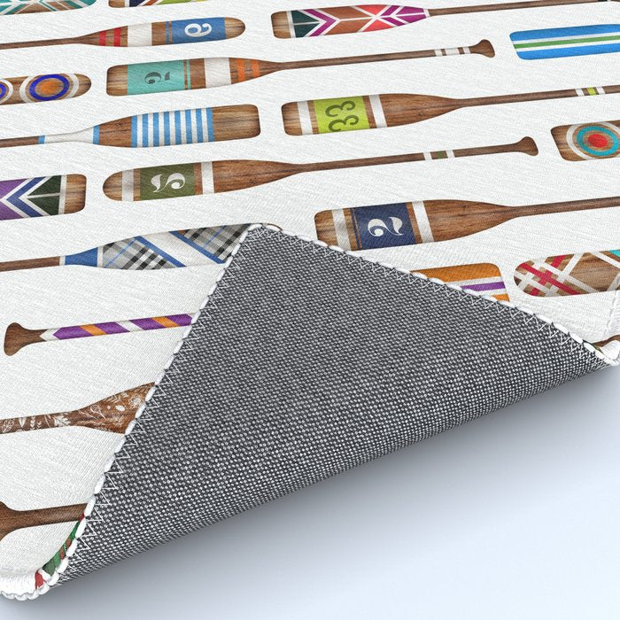 Paddles Oars Lake Life Colorful Oar lake house art Rug Gallery Image 4