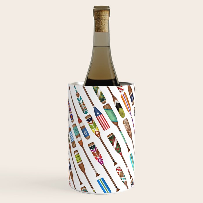 Paddles Oars Lake Life Colorful Oar lake house art Wine Chiller Gallery Image 1