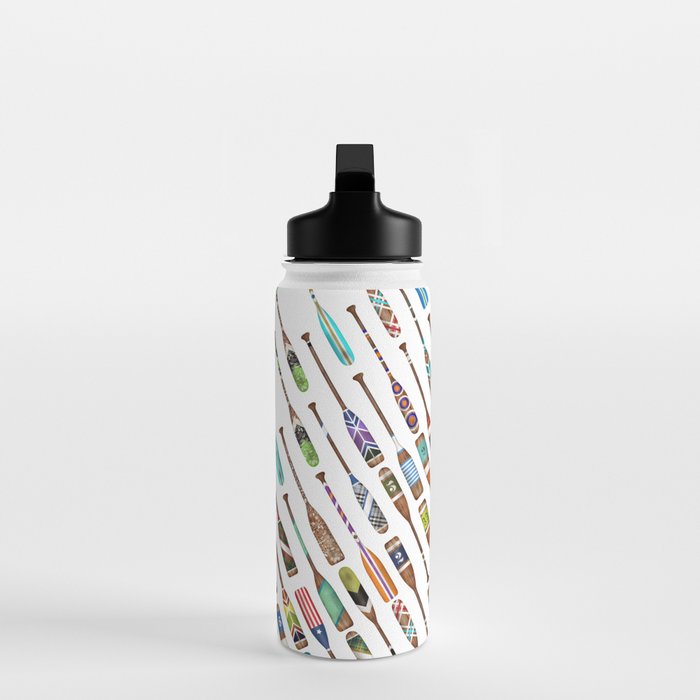 Paddles Oars Lake Life Colorful Oar lake house art Water Bottle Gallery Image 3