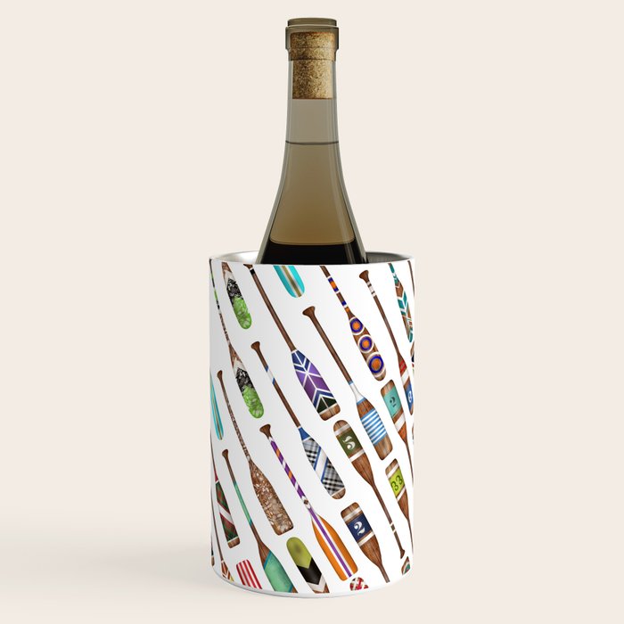 Paddles Oars Lake Life Colorful Oar lake house art Wine Chiller Gallery Image 2