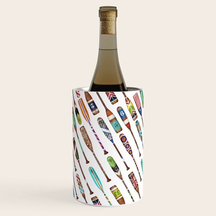 Paddles Oars Lake Life Colorful Oar lake house art Wine Chiller Gallery Image 3