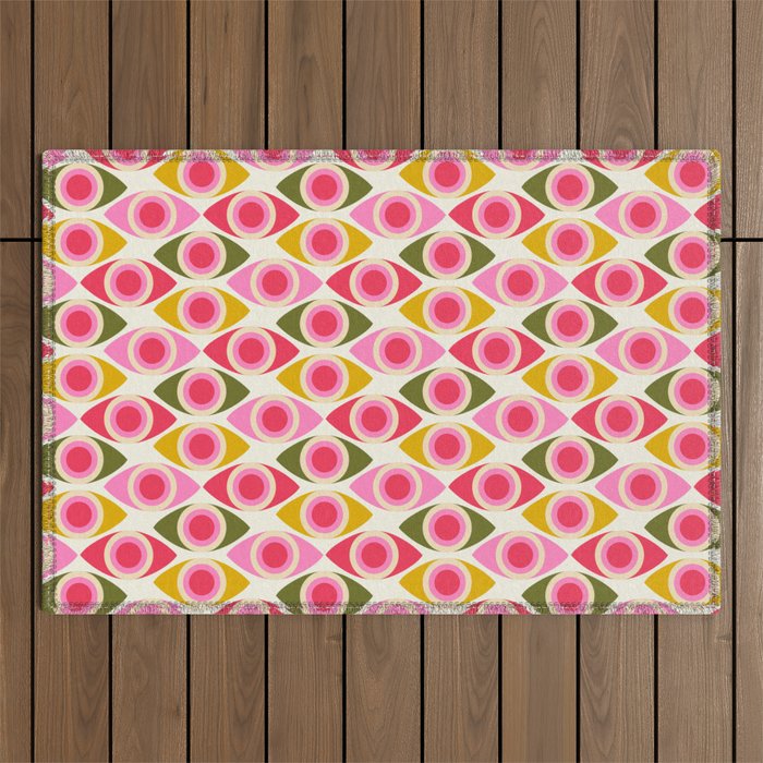 Mid Century Modern Geo pattern 2 Outdoor Rug Gallery Image 1