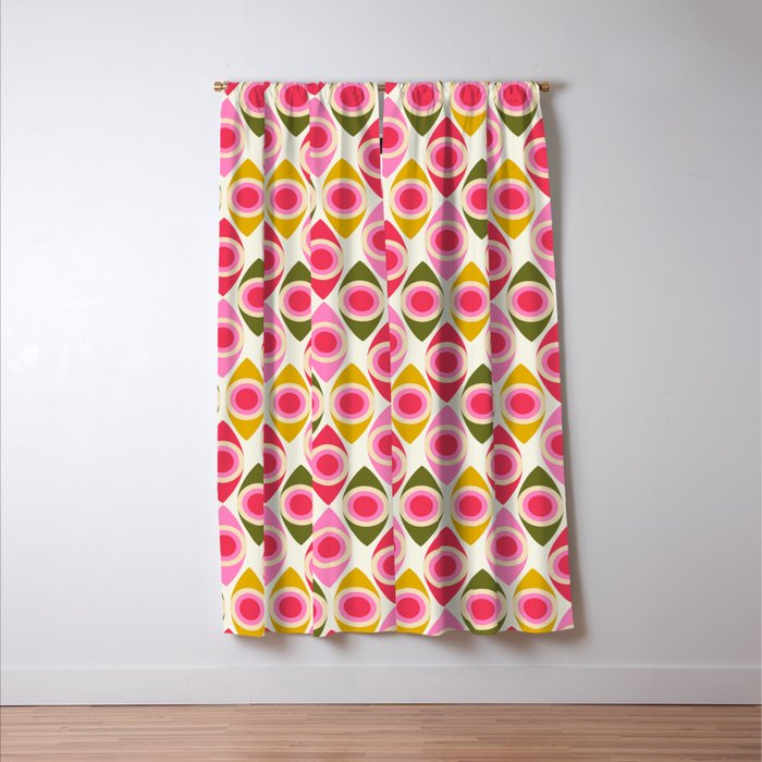 Mid Century Modern Geo pattern 2 Window Curtain Gallery Image 3
