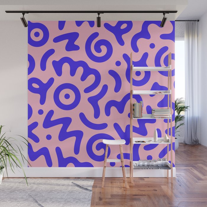 Colorful fun doodle symbol art pattern Wall Mural Gallery Image 1