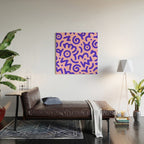 Colorful fun doodle symbol art pattern Wood Wall Art Gallery Image 2