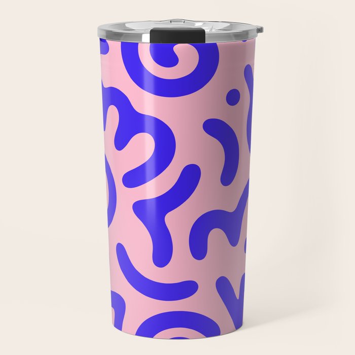 Colorful fun doodle symbol art pattern Travel Mug Gallery Image 1