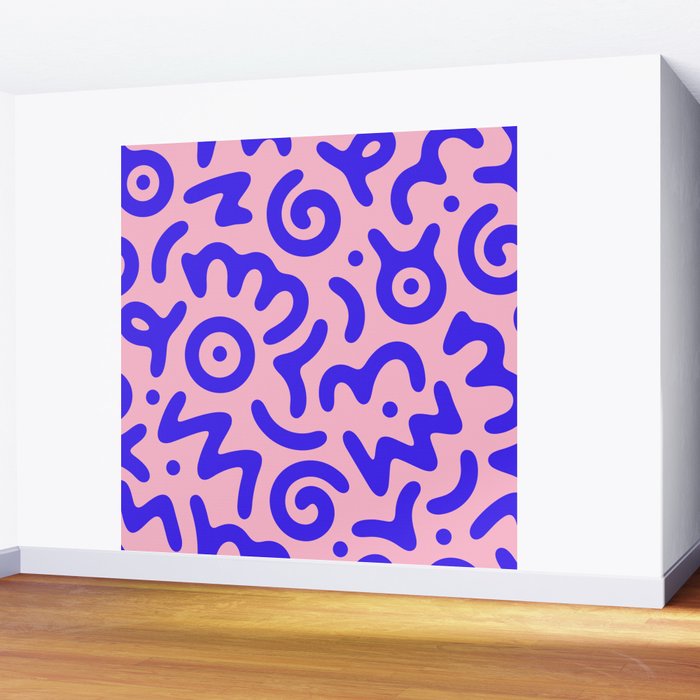 Colorful fun doodle symbol art pattern Wall Mural Gallery Image 2