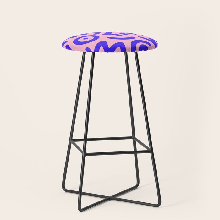 Colorful fun doodle symbol art pattern Stool Gallery Image 1