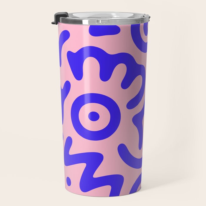 Colorful fun doodle symbol art pattern Travel Mug Gallery Image 3