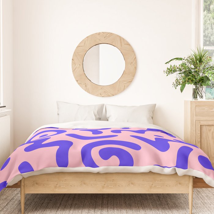 Colorful fun doodle symbol art pattern Duvet Cover Gallery Image 3