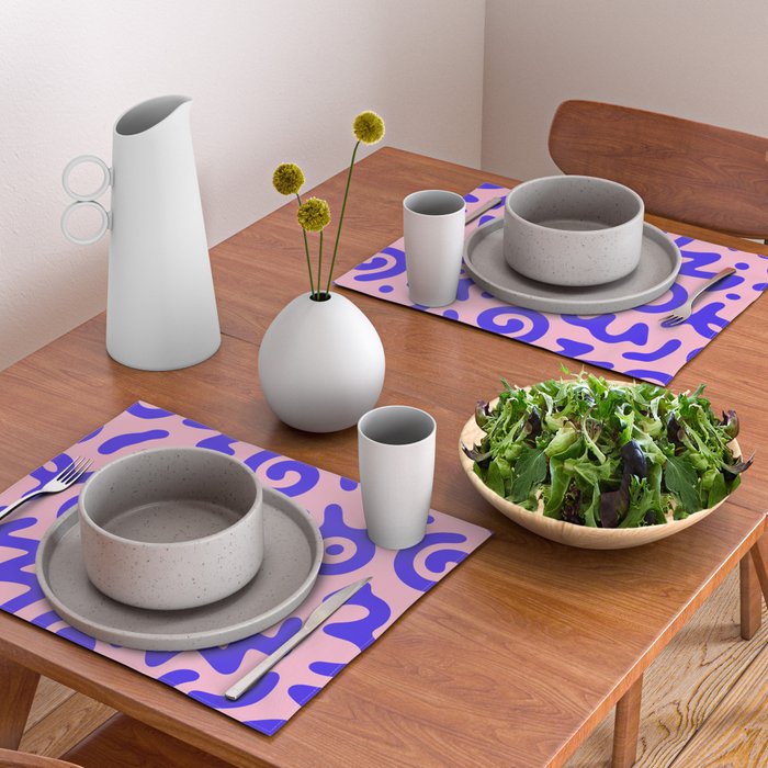 Colorful fun doodle symbol art pattern Placemat Gallery Image 2