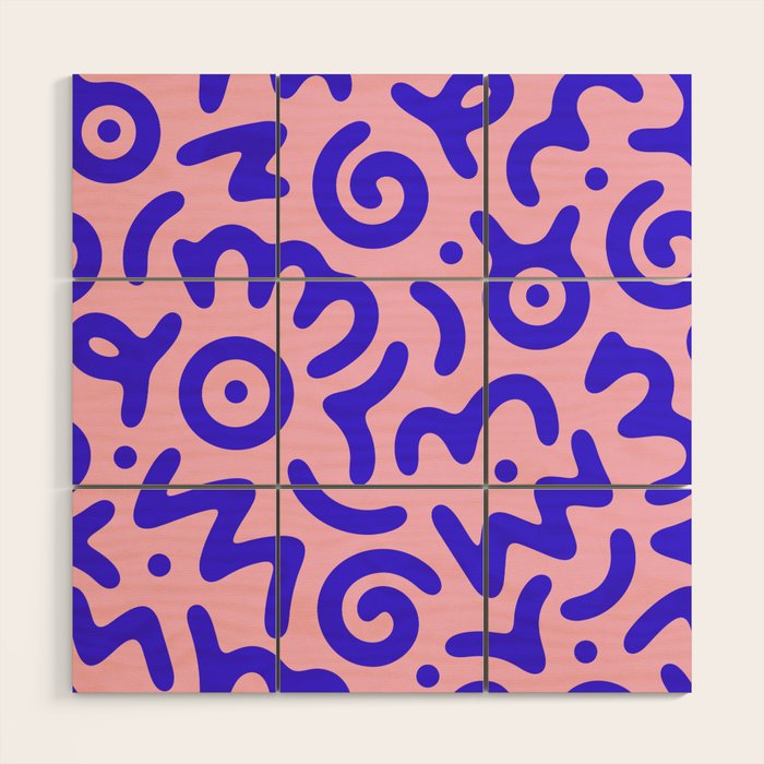 Colorful fun doodle symbol art pattern Wood Wall Art Gallery Image 1