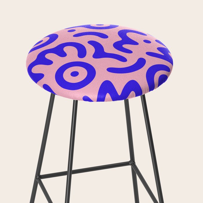 Colorful fun doodle symbol art pattern Stool Gallery Image 2