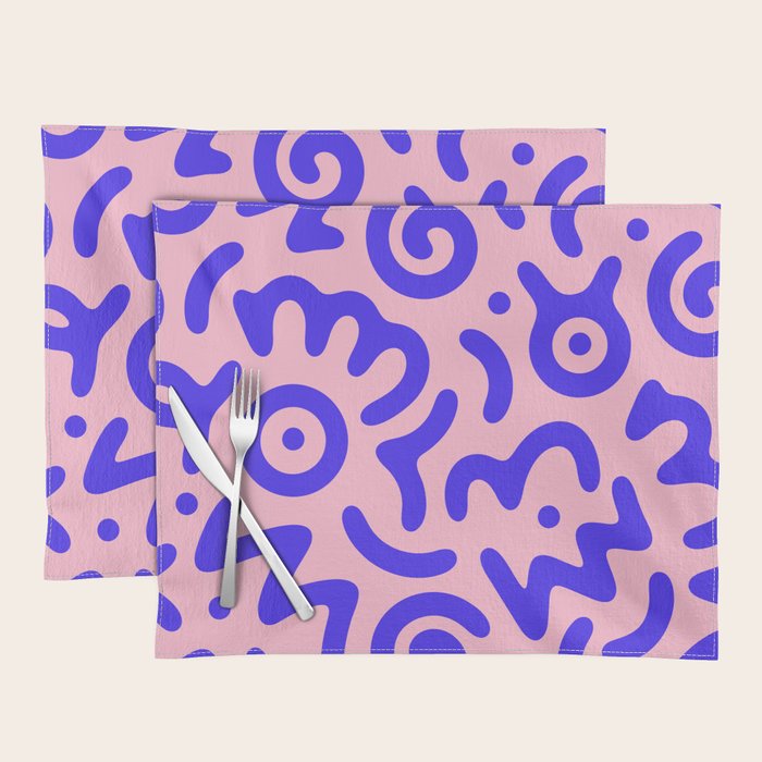 Colorful fun doodle symbol art pattern Placemat Gallery Image 1