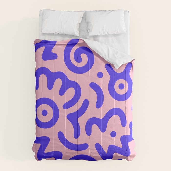 Colorful fun doodle symbol art pattern Comforter Gallery Image 1