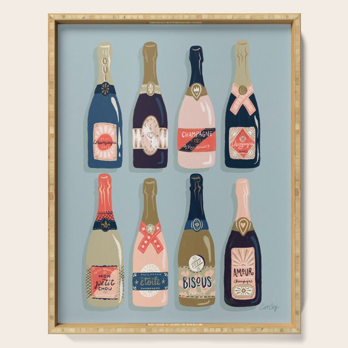 French Champagne Collection â Navy & Coral Serving Tray Gallery Image 1