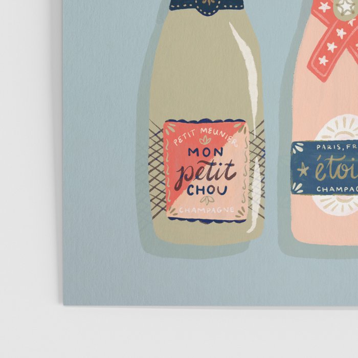 French Champagne Collection - Navy & Coral Poster Gallery Image 3