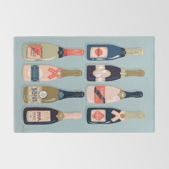 French Champagne Collection - Navy & Coral Rug Gallery Image 2